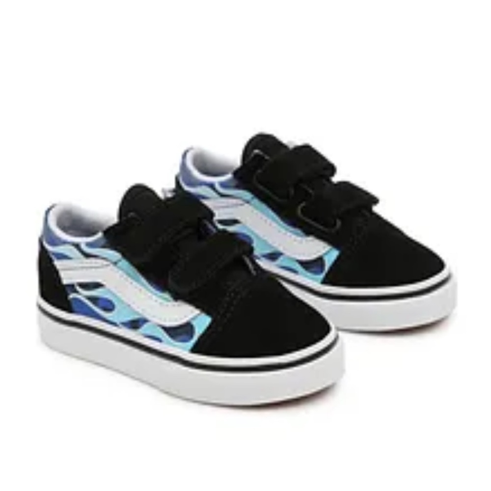 Vans Old Skool Toddler Velcro Flame Sneakers 4.5C